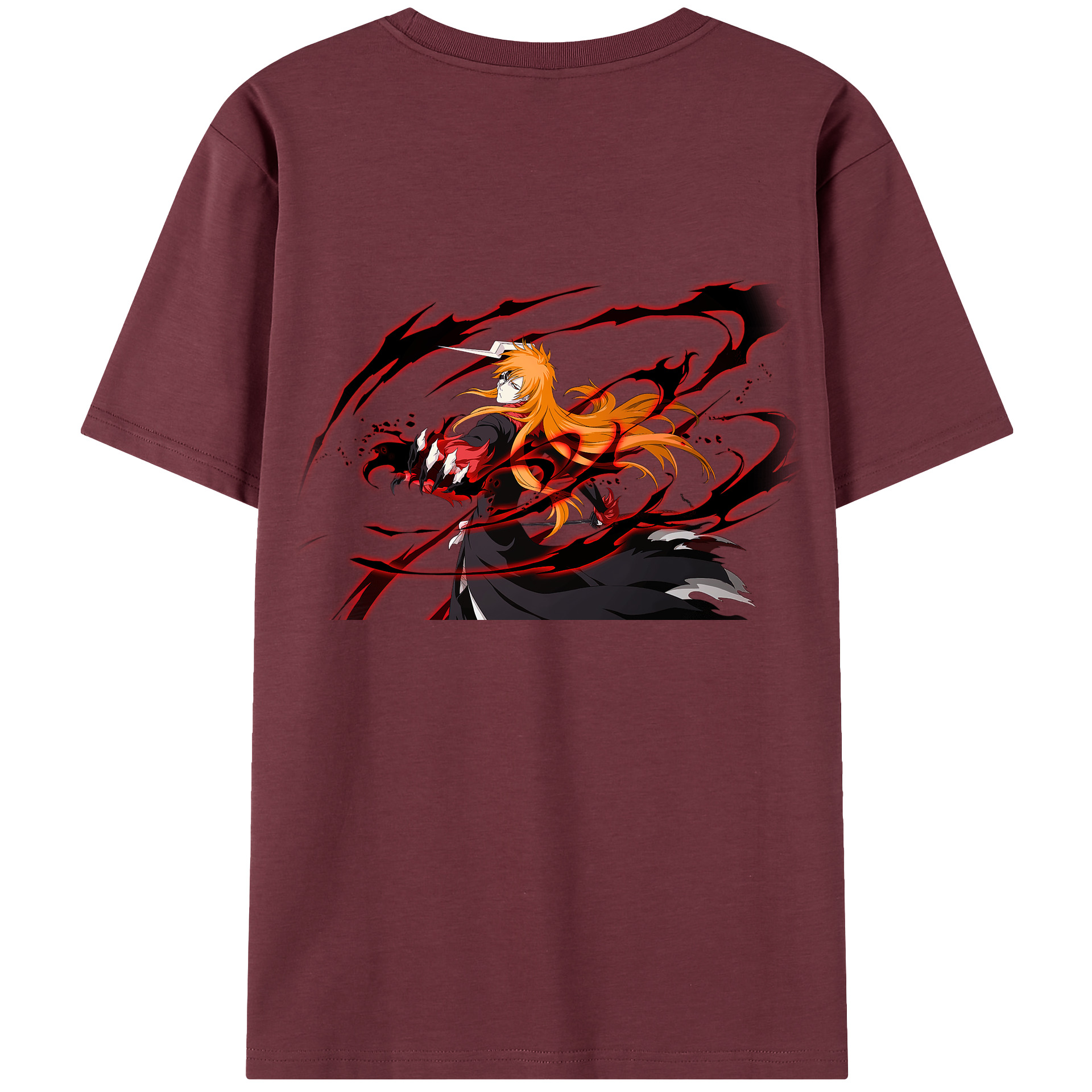 （画像用） ブリーチ 黒崎一護（くろさき いちご）BLEACH Kurosaki Ichigo 綿100％半袖Tシャツ（背面プリント）